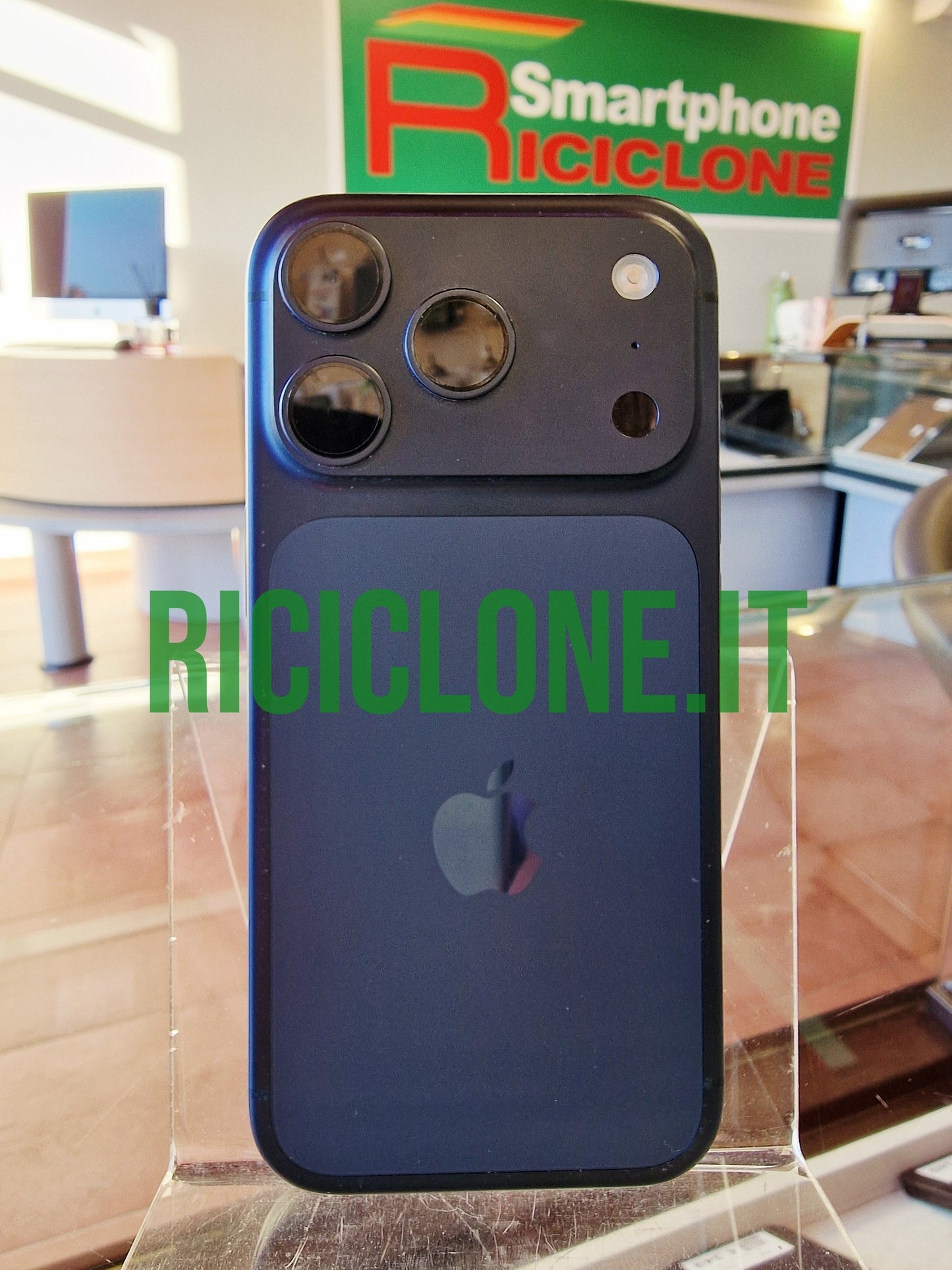 Apple iPhone 17 Pro 256GB blue back with triple camera module and matte finish