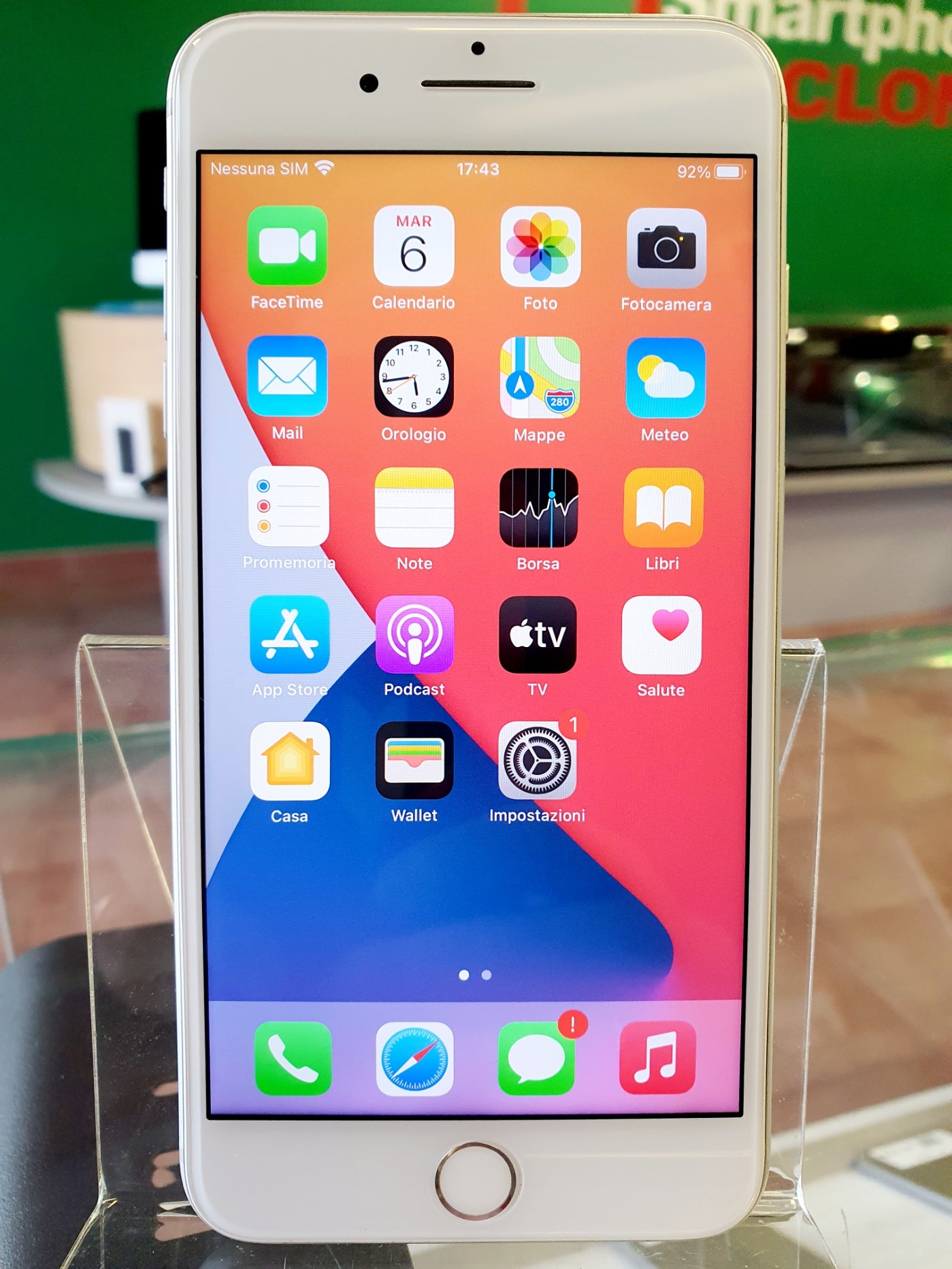 Apple iPhone 8 plus - 256gb - argento