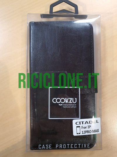 Cover Apple iPhone 12 Pro Max a libro in pelle