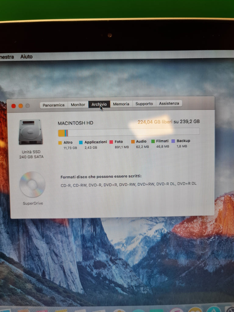 Apple MacBook 13,3" Ram 8 GB - SSD 256 GB - F2008